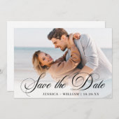 Alleen Elegant Photo Wedding PHOTO Save The Date (Voorkant / Achterkant)