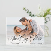 Alleen Elegant Photo Wedding PHOTO Save The Date (Staand voorkant)