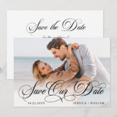 Alleen Elegant Photo Wedding PHOTO Save The Date (Voorkant / Achterkant)