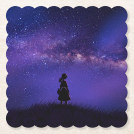Alleen en Sterrennacht Kartonnen Onderzetters