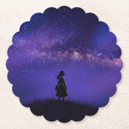Alleen en Sterrennacht Kartonnen Onderzetters