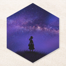 Alleen en Sterrennacht Kartonnen Onderzetters