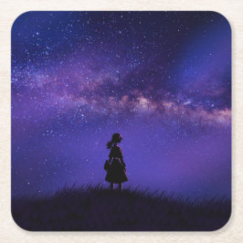 Alleen en Sterrennacht Kartonnen Onderzetters