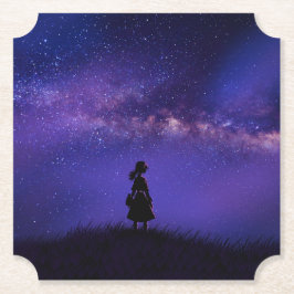 Alleen en Sterrennacht Kartonnen Onderzetters