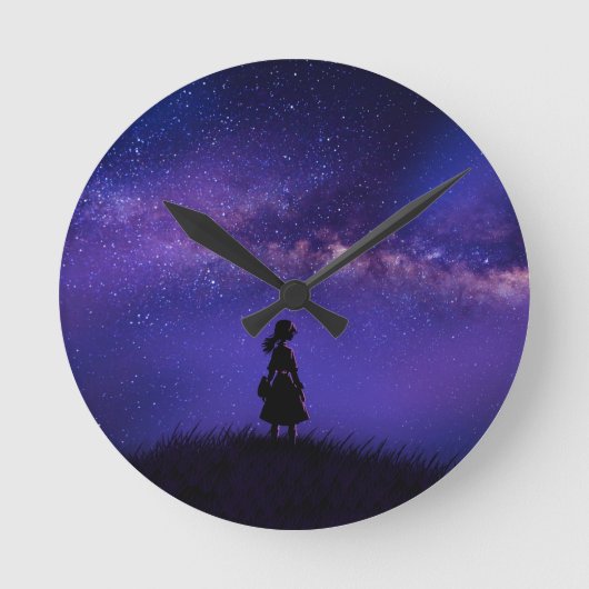 Alleen en Sterrennacht Ronde Klok (Voorkant)