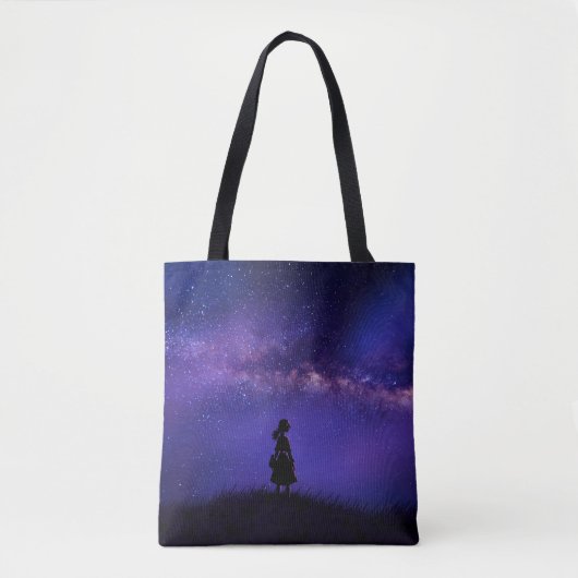 Alleen en Sterrennacht Tote Bag (Voorkant)
