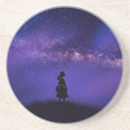 Alleen en Sterrennacht Zandsteen Onderzetter
