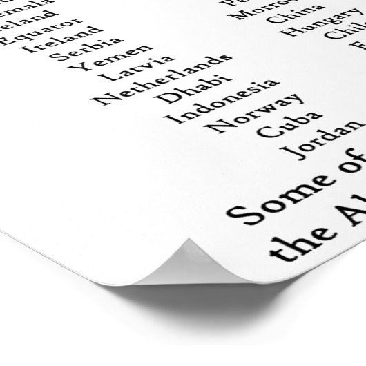 Alleen Engels in de Verenigde Staten Poster (Hoek)