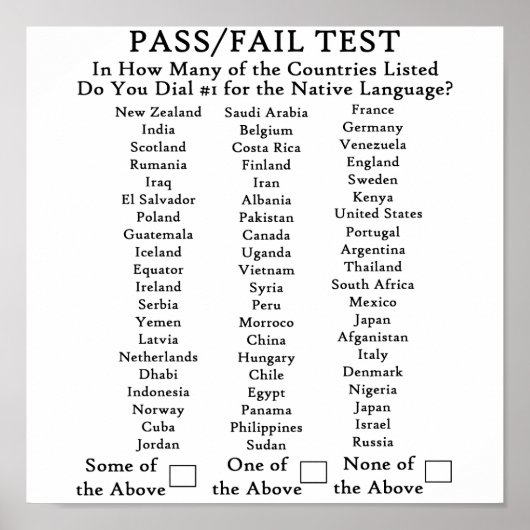 Alleen Engels in de Verenigde Staten Poster (Voorkant)