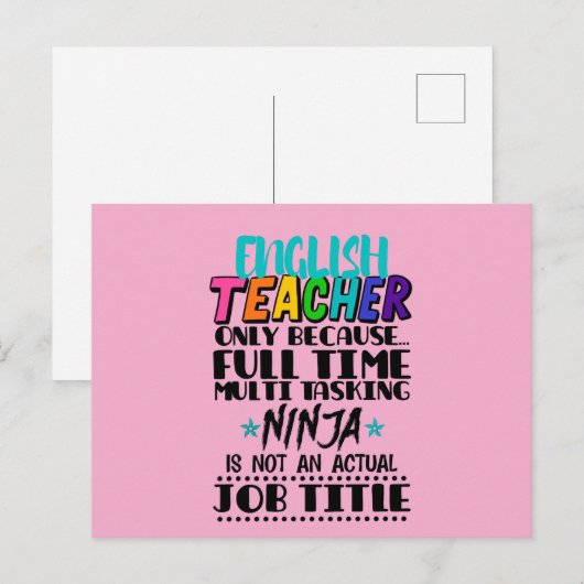 Alleen Engelse leraar omdat fulltime multitasker Briefkaart (Voorkant / Achterkant)