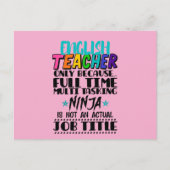 Alleen Engelse leraar omdat fulltime multitasker Briefkaart (Voorkant)