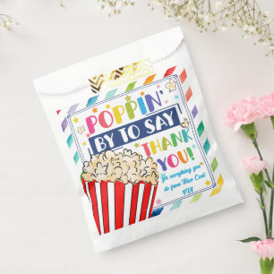 alleen even langs om dank je wel te zeggen popcorn bedankzakje
