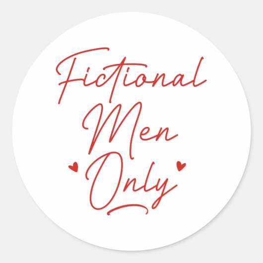Alleen fictieve Mannen Ronde Sticker (Voorkant)