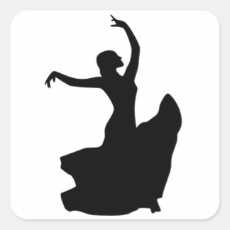 Alleen Flamenco Dancer Vierkante Sticker
