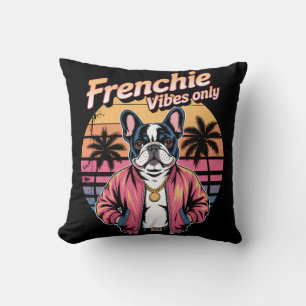 Alleen Franse Vibes Retro Zonsondergang Franse Bul Kussen
