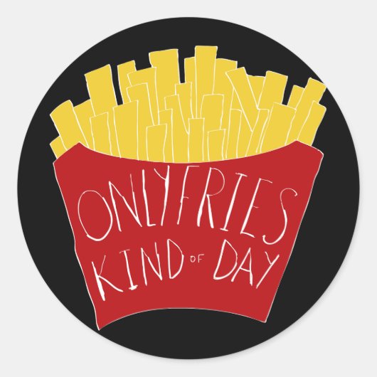 Alleen Frietjes Soort Dag Ronde Sticker (Voorkant)