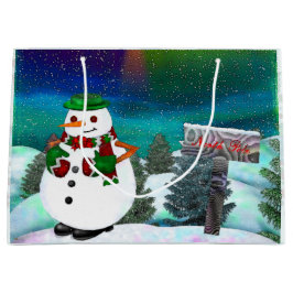 Alleen Frosty Town Christmas WIDE Large Cadeautasje