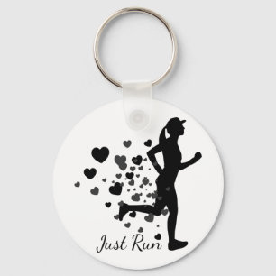 Alleen Fun Love Running Heart Sleutelhanger