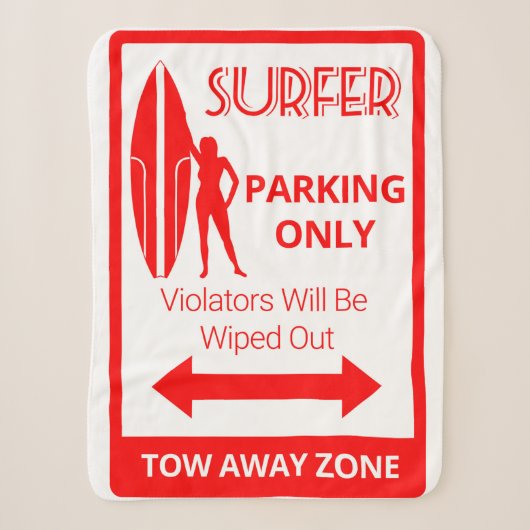 Alleen funny Surfer Parking Sherpa Deken (Voorkant)