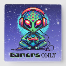 Alleen gamers | Pixel Art Alien