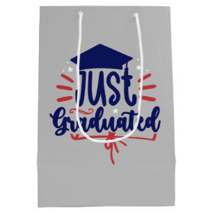 Alleen gediplomeerd rood en blauw medium cadeauzakje