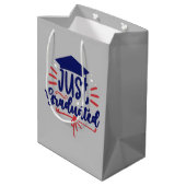 Alleen gediplomeerd rood en blauw medium cadeauzakje (Achterkant Gekanteld)