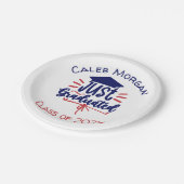 Alleen gediplomeerd rood en blauw papieren bordje (Gekanteld)