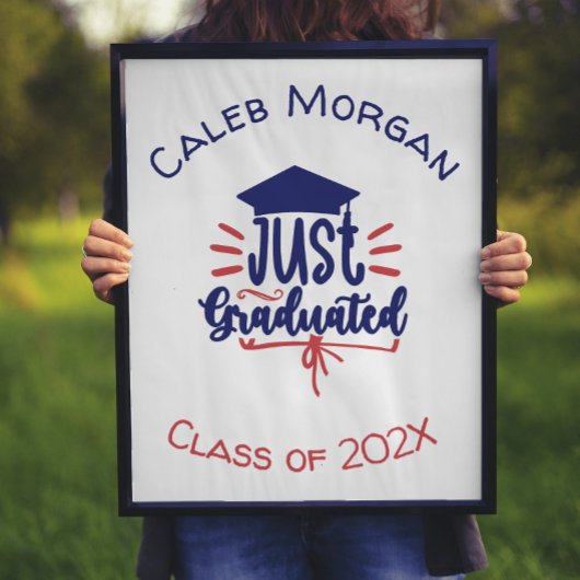 Alleen gediplomeerd rood en blauw poster