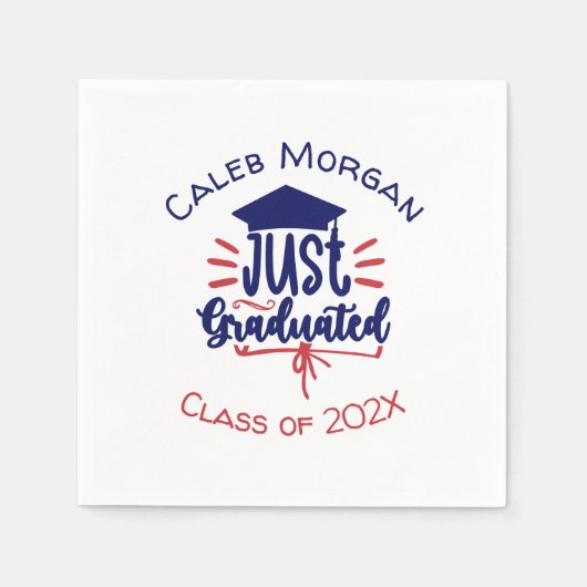 Alleen gediplomeerd rood en blauw servet (Voorkant)