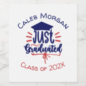 Alleen gediplomeerd rood en blauw wijn etiket (Enkel label)