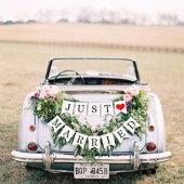 Alleen gehuwde autobanner vlaggetjes