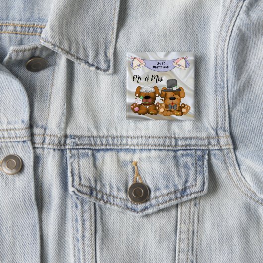 Alleen gehuwde Button op het vierkant (In situ)