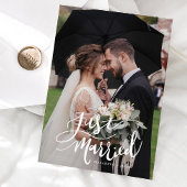 Alleen gehuwde Elegant Script Weduwfoto Aankondiging