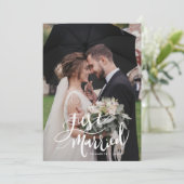 Alleen gehuwde Elegant Script Weduwfoto Aankondiging (Staand voorkant)