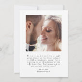 Alleen gehuwde Elegant Script Weduwfoto Aankondiging (Achterkant)