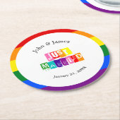 Alleen gehuwde homepage van een paar LGBTQ Ronde Kartonnen Onderzetter (Gebogen)