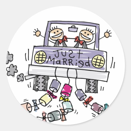 Alleen gehuwde homepage-voordeur ronde sticker (Voorkant)