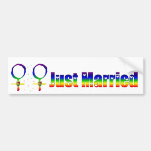 Alleen gehuwde lesbiennes bumpersticker