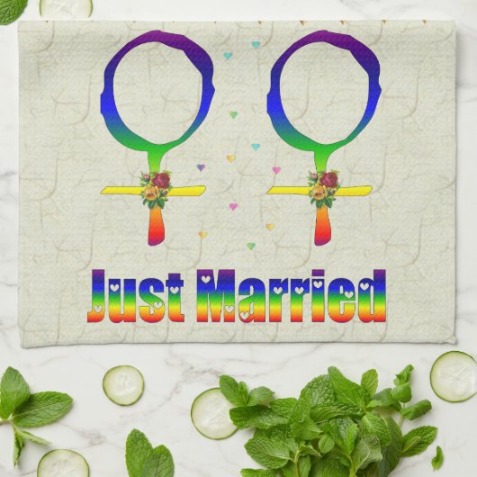 Alleen gehuwde lesbiennes theedoek (Gevouwen)