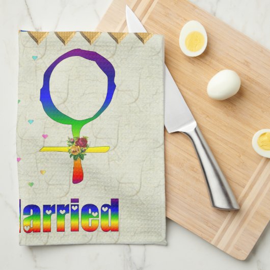 Alleen gehuwde lesbiennes theedoek (Quarter Fold)