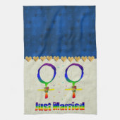 Alleen gehuwde lesbiennes theedoek (Verticaal)