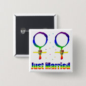 Alleen gehuwde lesbiennes vierkante button 5,1 cm (Voorkant /achterkant)