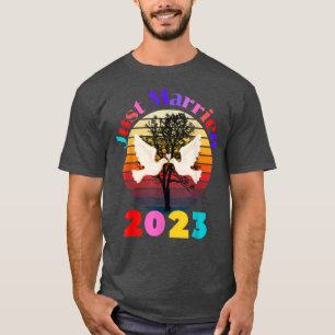 Alleen gehuwde overparen vrouwen en Mannen Bride G T-shirt