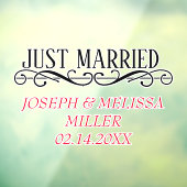 Alleen gehuwde Pas getrouwd Names Auto Window Clin Raamsticker (Vel 3)