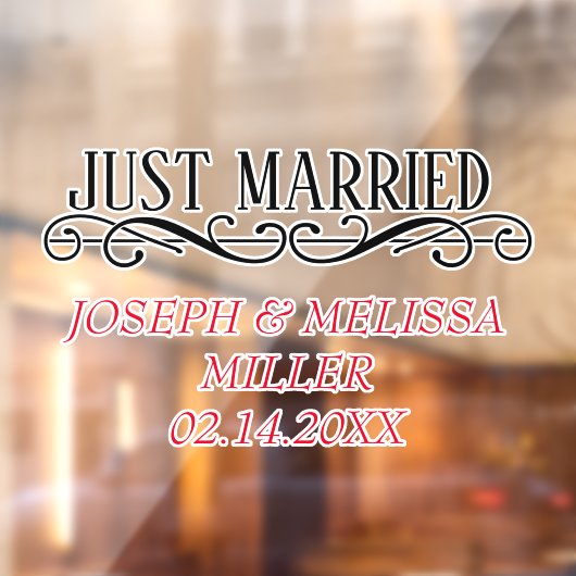 Alleen gehuwde Pas getrouwd Names Auto Window Clin Raamsticker (Vel 2)