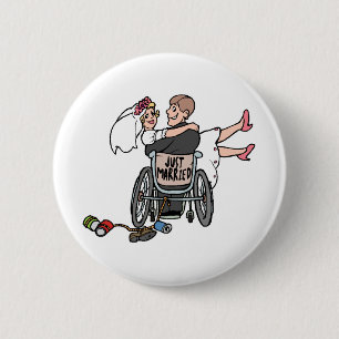 Alleen gehuwde rolstoel ronde button 5,7 cm