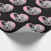 Alleen gehuwde schedels cadeaupapier (Hoek)