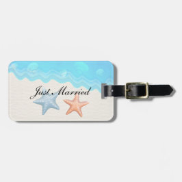 Alleen gehuwde Seashells Beach Weddenschap Bagagelabel