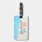 Alleen gehuwde Seashells Beach Weddenschap Bagagelabel (Achterkant verticaal)