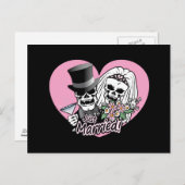 Alleen gehuwde Skulls Aankondigingskaart (Voorkant / Achterkant)